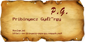 Pribinyecz György névjegykártya